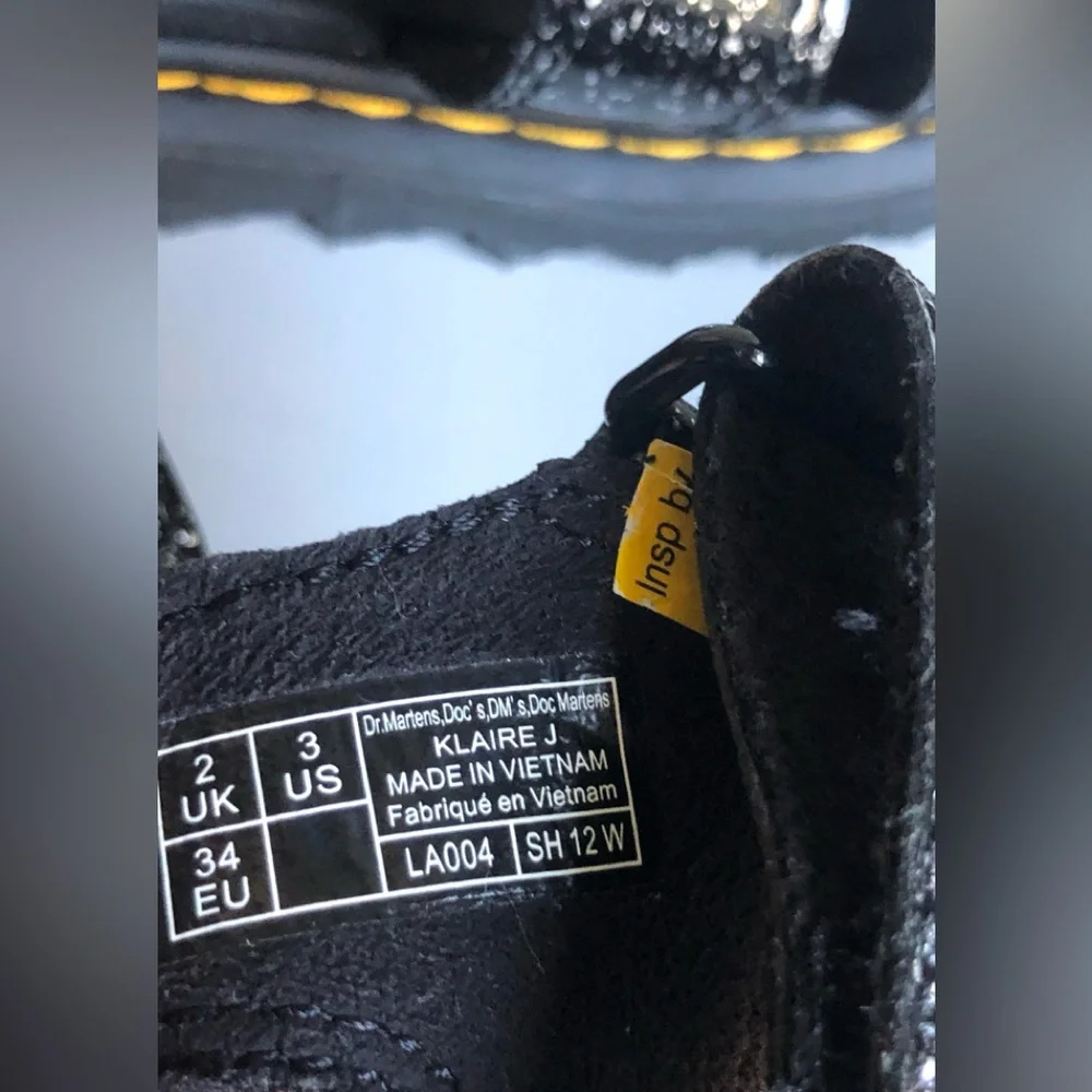 Dr. Martens JUNIOR KLAIRE GLITTER SANDALS Size: US 3 EUR 34